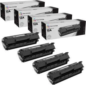 LD Products Compatible Replacements for HP 12A Black Toner Cartridge 4-Pack