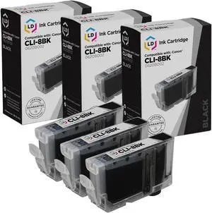 LD Products Compatible Ink Cartridge Replacement for Canon CLI8BK 0620B002 (Black, 3-Pack)