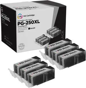 LD Products Compatible Ink Cartridge Replacement for Canon PGI-250XL 6432B001 High Yield (Pigment Black, 6-Pack)