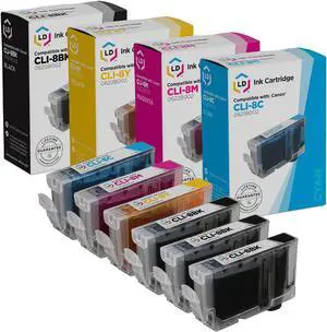 LD Products Compatible Ink Cartridge Replacement for Canon CLI8 (2 Black, 2 Cyan, 2 Magenta, 2 Yellow, 8-Pack)