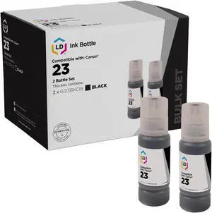 LD Products Compatible Ink Bottle Replacements for Canon GI-23 / 4696C001 (Black, 2-Pack)