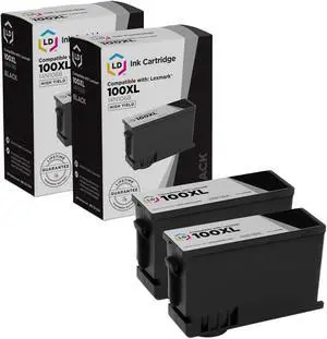 LD Products Replacement Ink Cartridge Compatible with Lexmark 100XL 14N1068 High Yield (Black, 2-Pack)