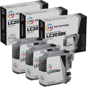 LD Products Compatible Ink Cartridge Replacement for Brother LC203BK High Yield (Black, 3-Pack)