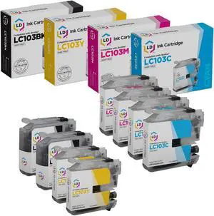 LD Products Compatible Ink Cartridge Replacement for Brother LC103 High Yield (2 Black, 2 Cyan, 2 Magenta, 2 Yellow, 8-Pack) LD Products Compatible Ink Cartridge Replacement for Brother LC103 High Yield (2 Black, 2 Cyan, 2 Magenta, 2 Yellow, 8-Pack)