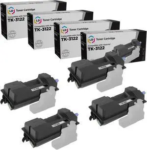LD Products Toner Cartridge Compatible with Replacement for Kyocera TK-3122 1T02L10US0 (Black, 4-Multipack)