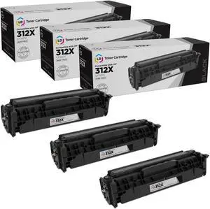 LD Products Remanufactured Toner Cartridge Replacement for HP 312X CF380X High Yield (Black, 3-Pack)
