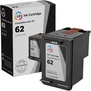 LD Products Remanufactured Ink Cartridge Replacement for HP 62 C2P04AN (Black)