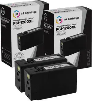 LD Products Compatible Ink Cartridge Replacement for Canon PGI-1200XL 9183B001 High Yield (Black, 2-Pack)