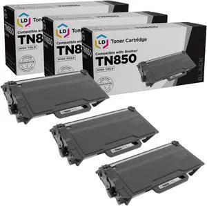 LD Products Compatible Toner Cartridge Replacement for Brother TN850 TN 850 TN-850 High Yield (Black, 3-Packs) for use in DCP-L5500DN DCP-L5600DN DCP-L5650DN DCP-L6600DW HL-L5000D, HL-L5100DN