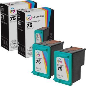 LD Products Remanufactured Ink Cartridge Compatible with HP 75 CB337WN (Color, 2-Pack)