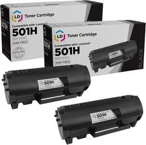 LD Products Replacement Toner Cartridges for Lexmark 501H 50F1H00 High Yield (Black,2-Pack)