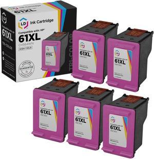 LD Remanufactured Ink Cartridge Replacement for HP 61XL CH564WN High Yield Tri Color 5Pack Compatible with Deskjet 1000 1010 1050 1051 1055 1056 AllinOne 3000 3050 3050A 3051A 3052A