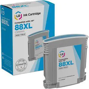 LD Products Remanufactured Ink Cartridge Replacement for HP 88XL C9391AN High Yield (Cyan)