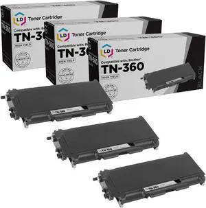 LD Products Compatible Toner Cartridge Replacement for Brother TN-360 High Yield (Black, 3-Pack)