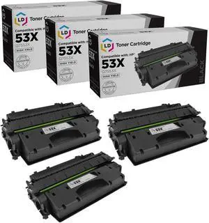 LD Products Compatible Toner Cartridge Replacement for HP 53X Q7553X High Yield (Black, 3-Pack)