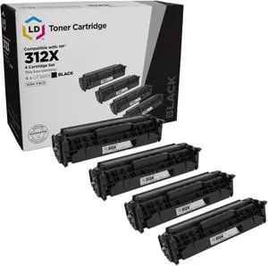 LD Products Remanufactured Toner Cartridge Replacement for HP 312X CF380X High Yield (Black, 4-Pack)