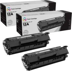 LD Products Compatible Toner Cartridge Replacements for HP 12A (Black, 2-Pack)