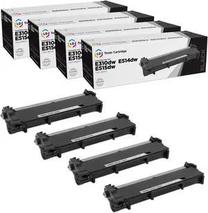 LD Products Toner Cartridge Compatible with Replacement for Dell 593-BBKC CVXGF (Black, 4-Multipack)