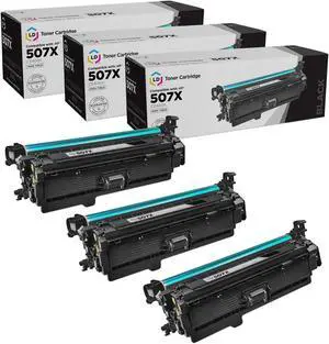 LD Products Toner Cartridge Replacements for HP 507X CE400X 507A CE400A (High Yield Black, 3-Pack)
