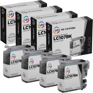 LD Products Compatible Ink Cartridge Replacement for Brother LC107BK Super High Yield (Black, 4-Pack)
