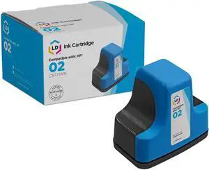 LD Products Replacement for HP 02 Ink Cartridges C8771WN (Cyan, Single-Pack) for PhotoSmart C5180 C6180 C6280 C7250 C7280 C8180