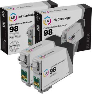 LD Products Ink Cartridge Replacement for Epson 98 T098120 (Black, 2-Pack)