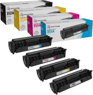 LD Products Replacement Toner Cartridges for HP 312A / HP 312X High Yield (CF380X Black, CF381A Cyan, CF383A Magenta, CF382A Yellow, 4-Pack)