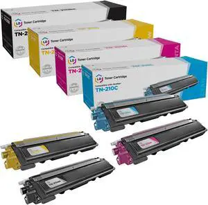 LD Products Compatible Toner Cartridge Replacement for Brother TN210 (Black, Cyan, Magenta, Yellow, 4-Pack)