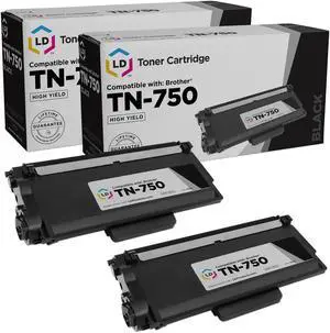 LD Products Compatible Toner Cartridge Replacement for Brother TN750 High Yield (Black, 2-Pack)