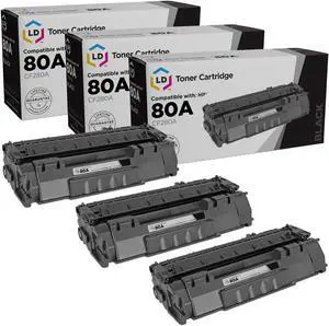LD Products Compatible Replacement for HP 80A Toner Cartridge CF280A 80X CF280X Standard Yield (Black, 3-Pack) LaserJet 400 M401a, 400 M401dn, 400 M401dne, 400 M401dw, 400 M401n, 400 MFP M425dw