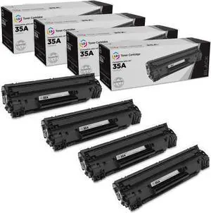 LD Products Compatible Toner Cartridge Replacement for HP 35A CB435A (Black, 4-Pack)