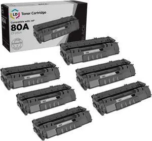 LD Products Compatible Toner Cartridge Replacements for HP 80A CF280A (Black, 6-Pack)