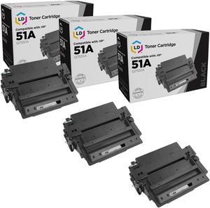 LD Products Compatible Toner Cartridge Replacement for HP 51A Q7551A (Black, 3-Pack)