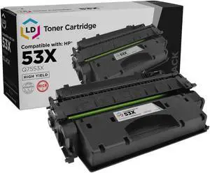 LD © (MICR Toner) Remanufactured Replacement Laser Toner Cartridge for Hewlett Packard Q7553X (HP 53X) High-Yield Black