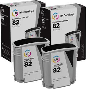 LD Products Remanufactured Ink Cartridge Replacement for HP 82 CH565A (Black, 2-Multipack)