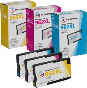 LD Products Remanufactured Ink Cartridge Replacements for 962 XL HP 962xl Ink Cartridges Combo Pack High Yield