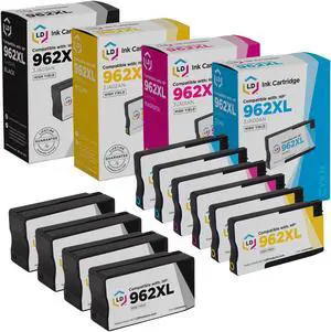 LD Products Remanufactured Ink Cartridge Replacements for 962 XL HP 962xl Ink Cartridges Combo Pack High Yield