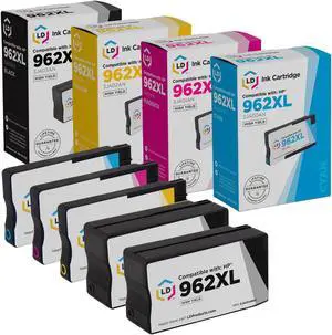 LD Products Remanufactured Ink Cartridge Replacements for 962 XL HP 962xl Ink Cartridges Combo Pack High Yield