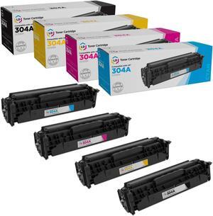 LD Products Replacement Toner Cartridges for HP 304A (CC530A Black, CC531A Cyan, CC533A Magenta, CC532A Yellow 4-Pack) for Color LaserJet CM2320n, CM2320nf, CP2025dn, CP2025n, CP2025x