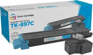 LD Products Compatible Toner Cartridge Replacement for Kyocera-Mita TK-897C 1T02K0CUS0 (Single Cyan)