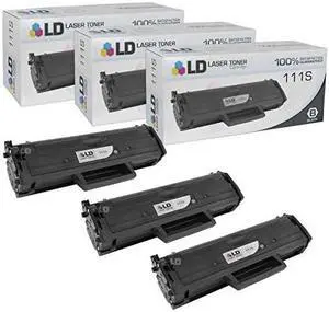 LD Products Compatible Toner Cartridge Replacement for Samsung MLT-D111S (Black, 3-Pack)