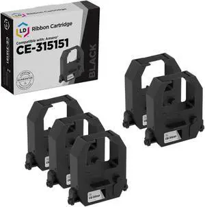 LD Products Compatible Printer Ribbon Cartridge Replacement for Amano CE-315151 (Black, 5-Pack)