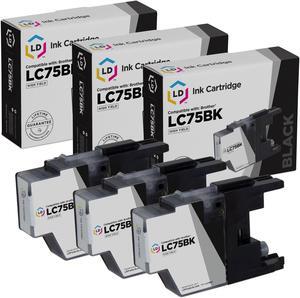 LD Products Compatible Ink Cartridge Replacement for Brother LC75BK High Yield (Black, 3-Pack)