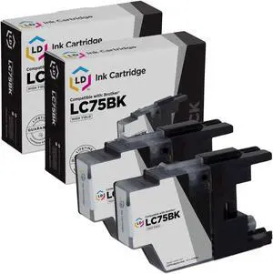 LD Products Compatible Ink Cartridge Replacement for Brother LC75BK High Yield (Black, 2-Pack)