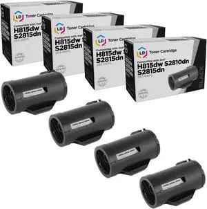 LD Products Compatible Toner Cartridge Replacement for Dell 593-BBML F9G3N (Black, 4-Pack)