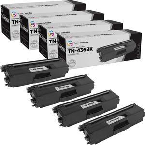 LD Products Compatible Toner Cartridge Replacements for Brother TN-436 TN436 TN436BK TN433 TN431 Super High Yield (Black, 4-Pack)