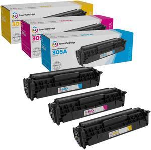 LD Products Toner Cartridge Replacements for HP 305A (Cyan, Magenta, Yellow, 3-Pack) HP305A