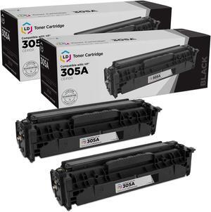 LD Toner Cartridge Replacement for HP 305A CE410A (Black, 2-Pack)