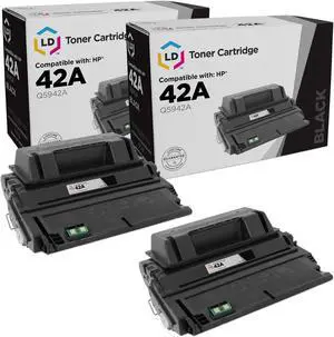 LD Products Replacement Toner Cartridge Compatible with HP 42A Q5942A (Black 2Pk)
