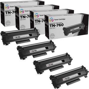 LD Products Compatible Toner Cartridge Replacement for Brother TN760 TN-760 TN 760 TN730 TN-730 (Black, 4-Pack) DCP-L2550DW, HL-L2325DW, HL-L2370DW, HL-L2390DW, HL-L2395DW, MFC-L2717DW, MFC-L2730DW